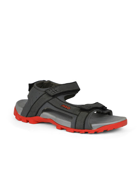 

Khadims Men Grey Solid Sports Sandals