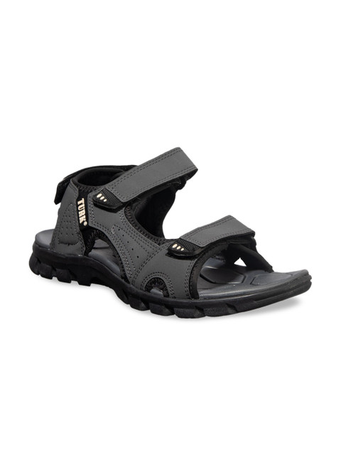 

Khadims Men Grey Solid Sports Sandals