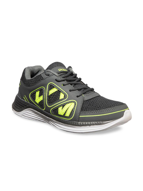 

Khadims Men Grey & Lime Green Textile Running Shoes