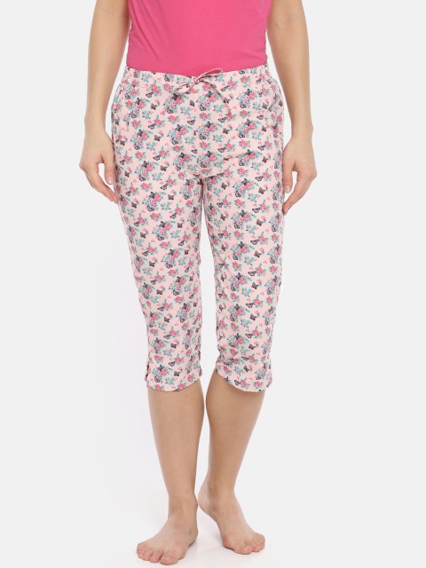 

Macrowoman W-Series Women Pink & Green Printed Active Lounge Capris