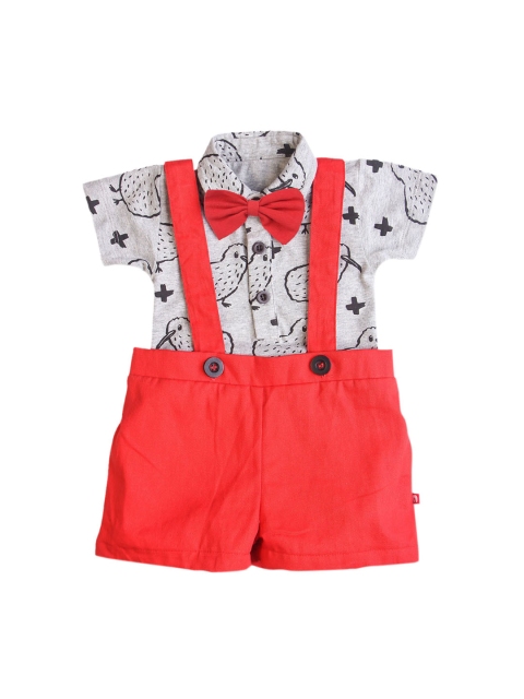 

Nino Bambino Boys Red & Grey Organic Cotton Printed Clothing Set