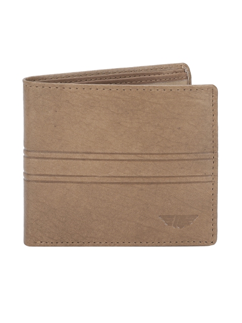 

Red Tape Men Brown Textured Leather Two Fold Wallet, Tan