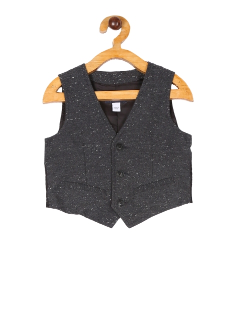 

The Childrens Place Boys Charcoal Black Speckled Front Waistcoat