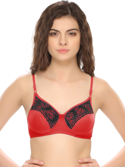 

Clovia Red Full-Coverage Bra BR0285P0440B
