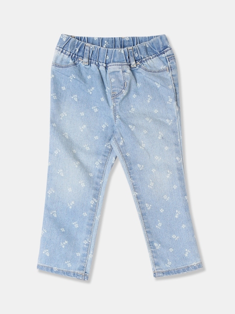 

GAP Girls Blue & White Floral Print Jeggings