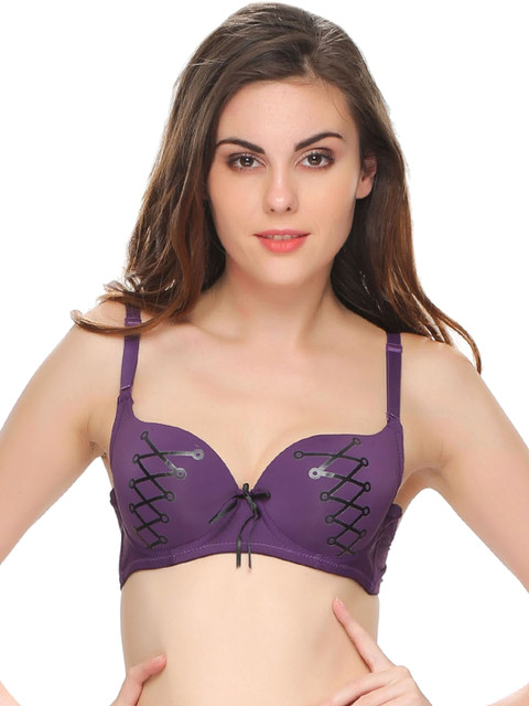 

Clovia Purple Printed Seamless Bra BR0439P1540B