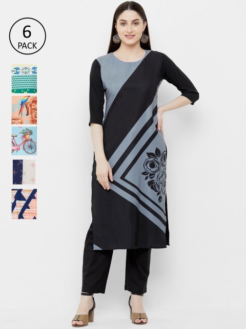 

7Threads Women Multicoloured Printed Straight Kurta, Multi
