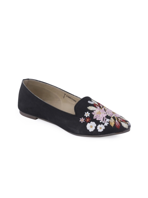 

Khadims Women Black Embroidered Ballerinas