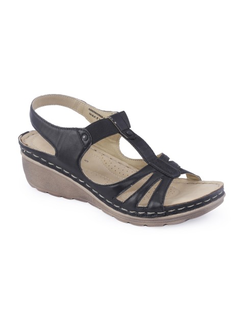 

Khadims Women Black Solid Sandals