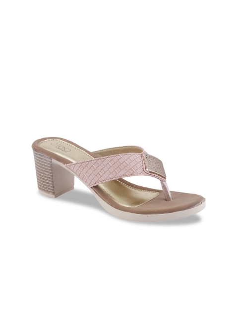 

Khadims Women Pink Textured Platform Heels