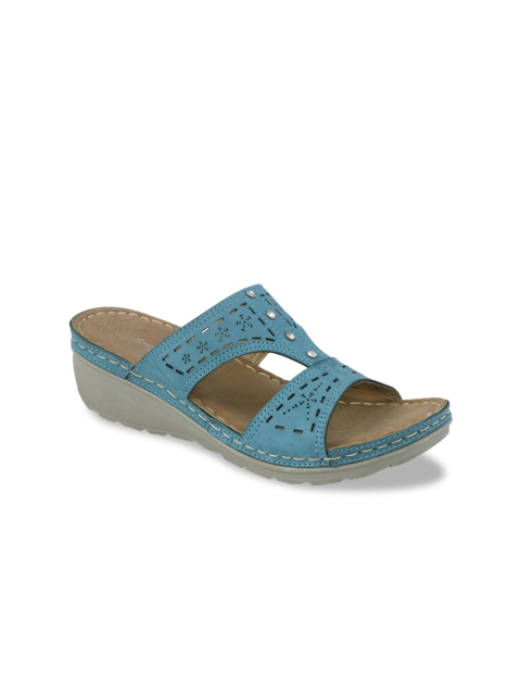 

Khadims Women Teal Blue Solid Wedges