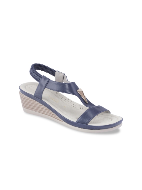 

Khadims Women Navy Blue Solid Wedge Heels