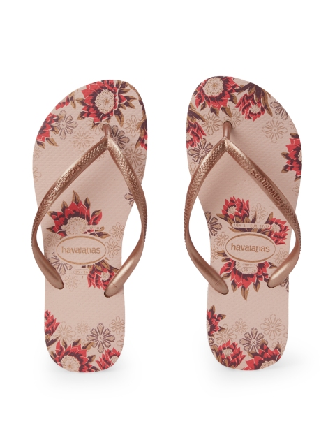 

Havaianas Women Rose & Copper-Toned Printed Thong Flip-Flops