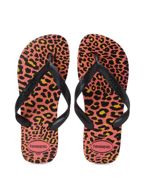 

Havaianas Women Rose & Black Animal Printed Thong Flip-Flops