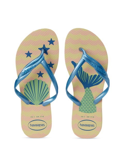

Havaianas Women Blue & Beige Printed Thong Flip-Flops