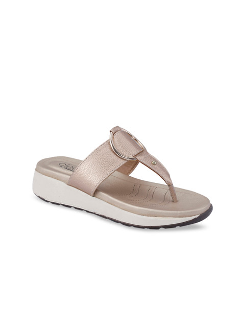 

Khadims Women Beige Solid Open Toe Flats