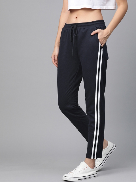 

Mast & Harbour Women Navy Blue Solid Track Pants