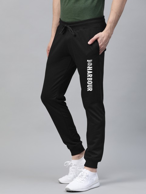 

Mast & Harbour Men Black Solid Joggers