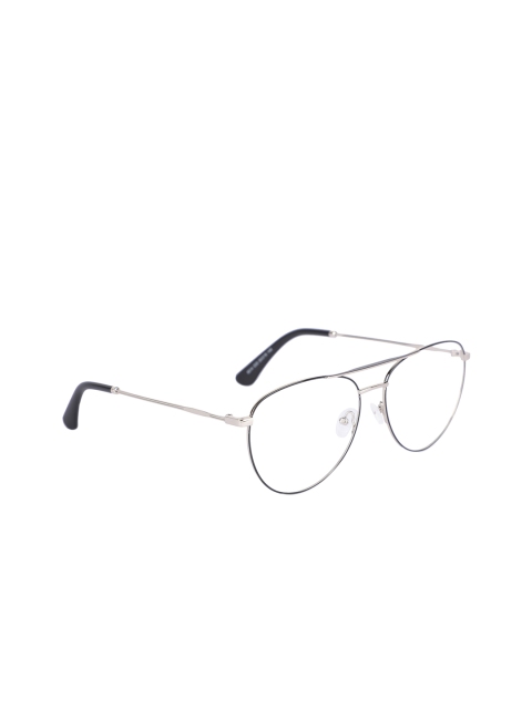 

MARC LOUIS Women Black & Silver-Toned Solid Full Rim Aviator Frames