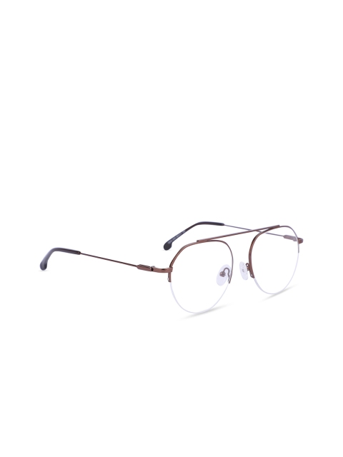 

MARC LOUIS Unisex Brown & Black Solid Half Rim Round Frames ML191G C05 56 FR