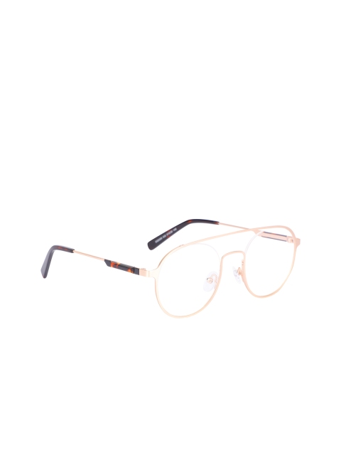

MARC LOUIS Unisex Gold-Toned & Black Solid Full Rim Round Frames MLDQ5285 032 51 FR