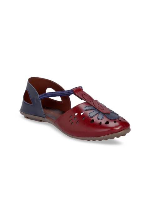 

Khadims Women Red Textured Ballerinas