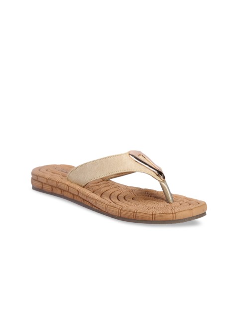 

Khadims Women Beige Solid Open Toe Flats