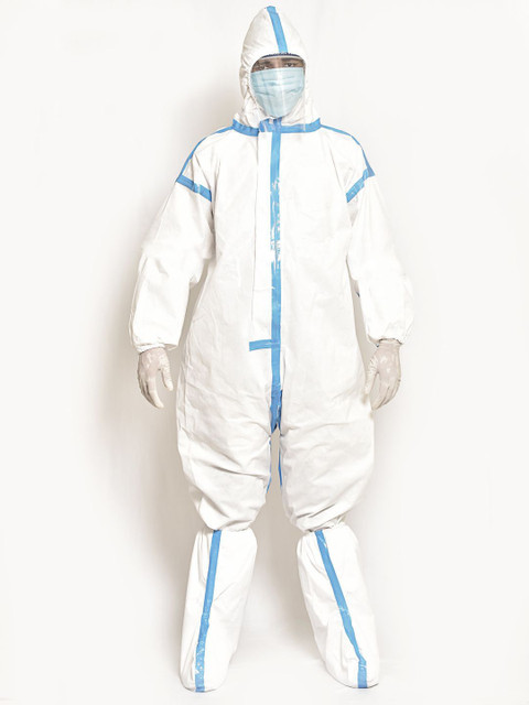 

Swayam Unisex White Solid Premium 60 GSM Pre Protective Equipment Kit (Non Breathable)