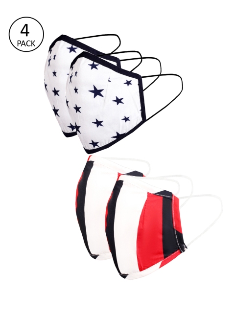 

Naughty Ninos Kids 4 Pcs Reusable 3 Ply Outdoor Mask, Red