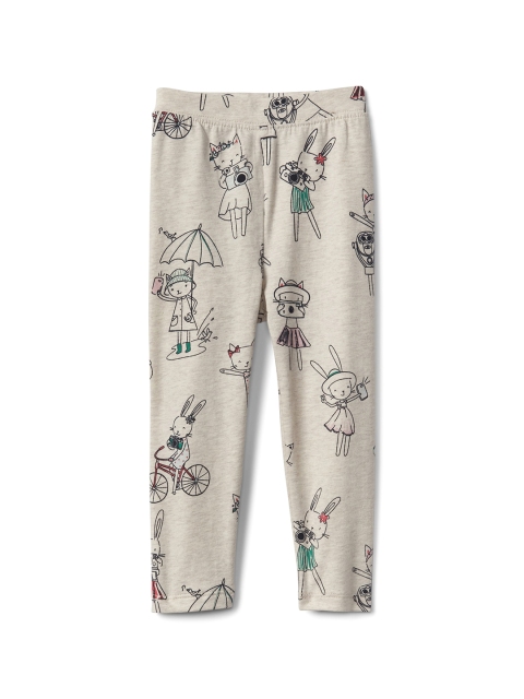 

GAP Toddler Girl Grey Printed Leggings In Stretch Jersey