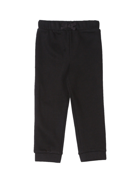 

The Childrens Place Toddler Girls Black Solid Straight-Fit Fleece Joggers
