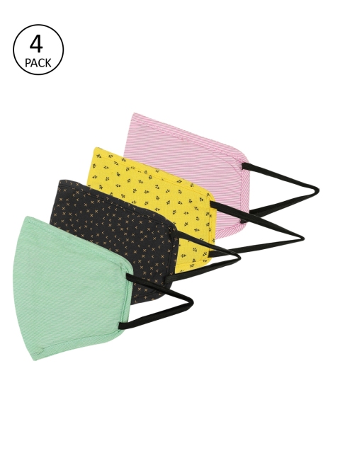 

Dressberry Women Pack of 4 Reusable 3 Layer Outdoor Masks, Black