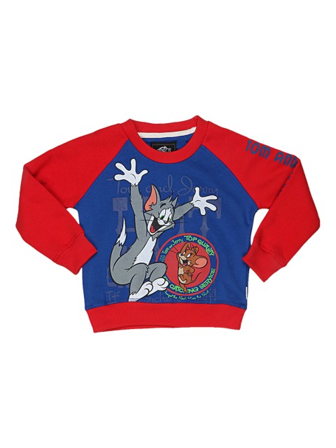 

Kids Ville Boys Blue & Red Tom & Jerry Printed Sweatshirt