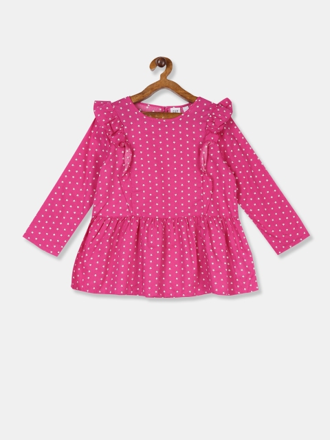 

GAP Girls Pink Printed Peplum Top