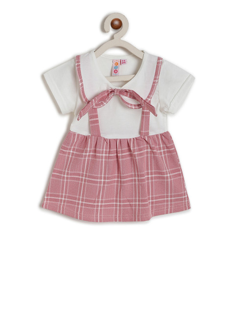 

Kids On Board Girls Red & White Checked A-Line Dress