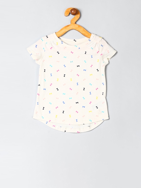 

GAP Girls White Printed Top