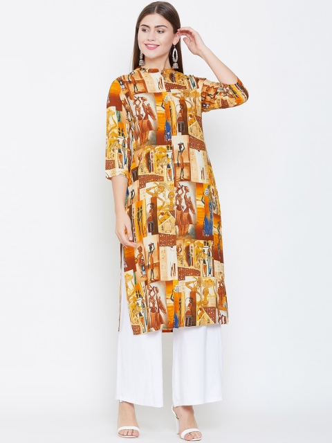 

rangeelo rajasthan Women Yellow Printed Straight Kurta