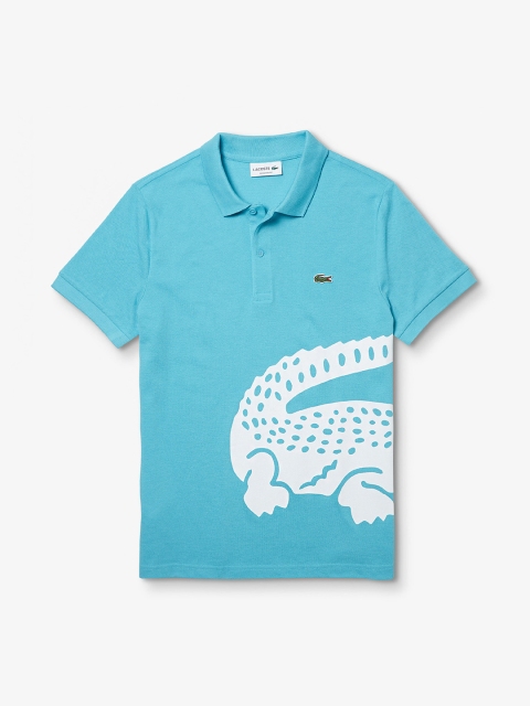 

Lacoste Men Blue Printed Polo Collar T-shirt