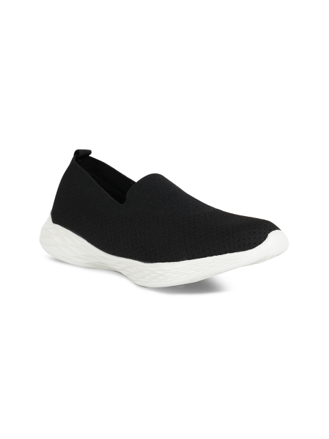 

Rocia Women Black Woven Design Slip-On Sneakers