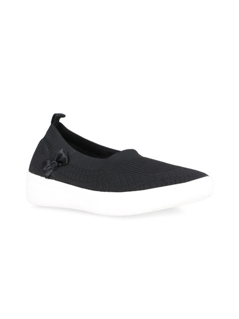 

Rocia Women Black Woven Design Slip-On Sneakers