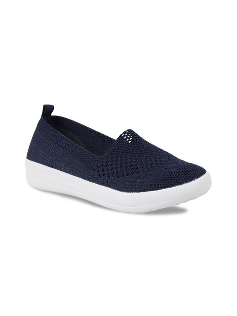 

Rocia Women Navy Blue Solid Woven Design Slip-On Sneakers