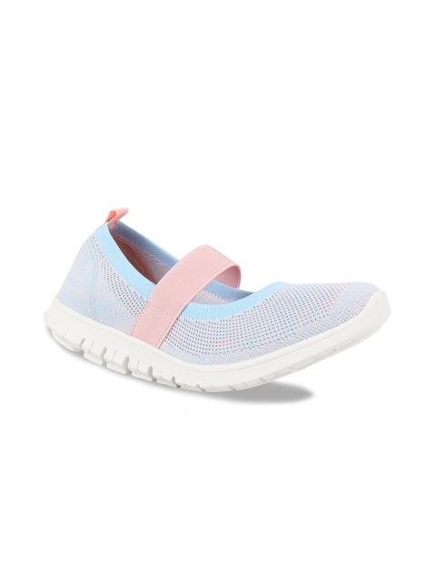 

Rocia Women Blue & Peach Woven Design Slip-On Sneakers