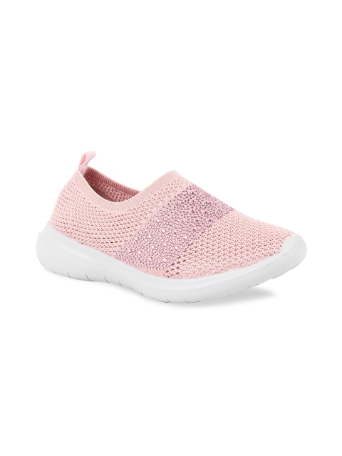 

Rocia Women Pink Slip-On Woven Design Slip-On Sneakers