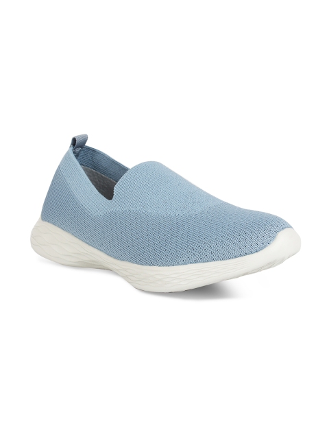 

Rocia Women Blue Solid Woven Design Slip-On Sneakers