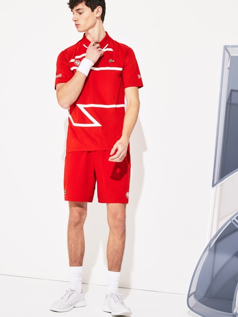 

Lacoste Men Red Printed Polo Collar T-shirt