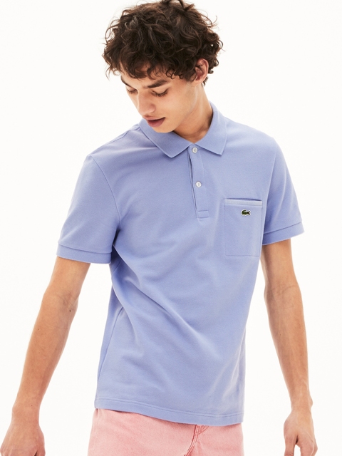 

Lacoste Men Lavender Solid Polo Collar T-shirt