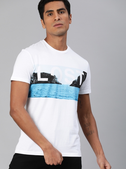 

Denizen From Levis Men White Printed Round Neck T-shirt