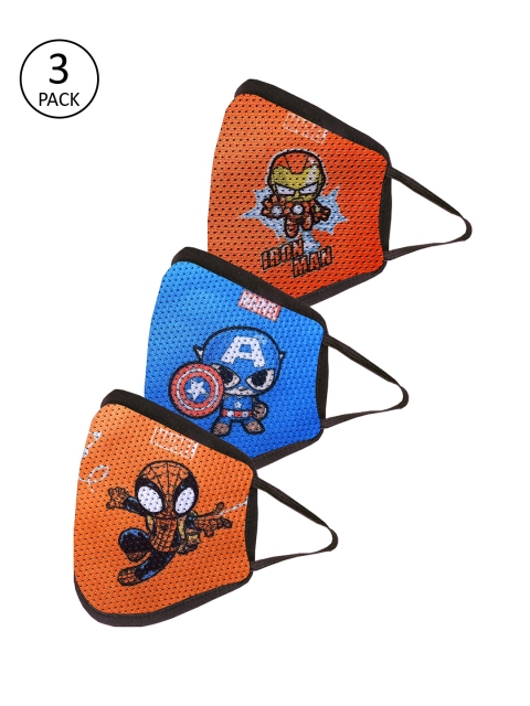 

Marvel by Wear Your Mind Boys 3 Pcs 3 Ply Face Mask, Orange
