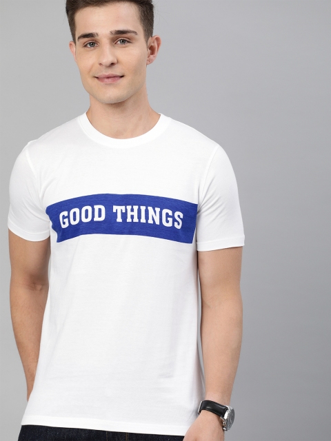 

Mast & Harbour Men White Printed Round Neck T-shirt