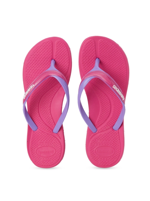 

Havaianas Women Pink & Blue Printed Thong Flip-Flops